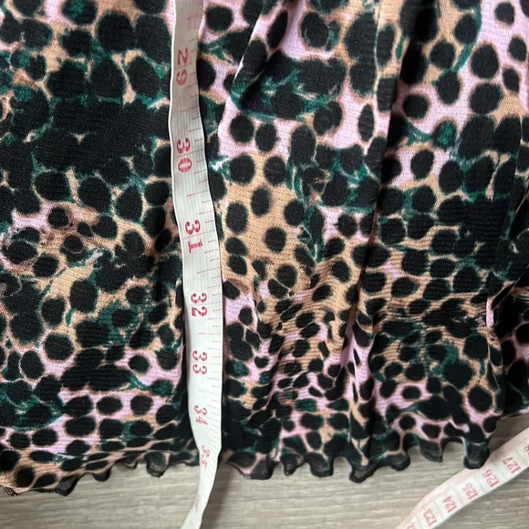 DVF  Viviette wrap-effect ruched printed stretch mesh mini dress - Picture 11 of 11